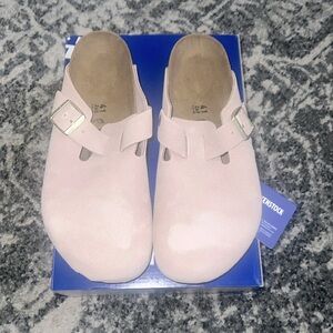 BNIB Birkenstock Boston Suede Clogs Light Rose 💗